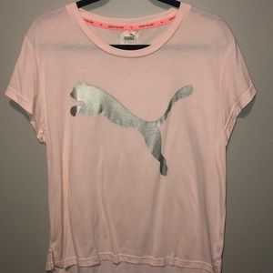 Pink and metallic puma shirt